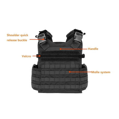 MOPC Tactical Vest Plate Carrier Yakeda 1000D Molle Chest Rig Waterproof Wear-Resistant Easy Operate Molle Tactical Accessory