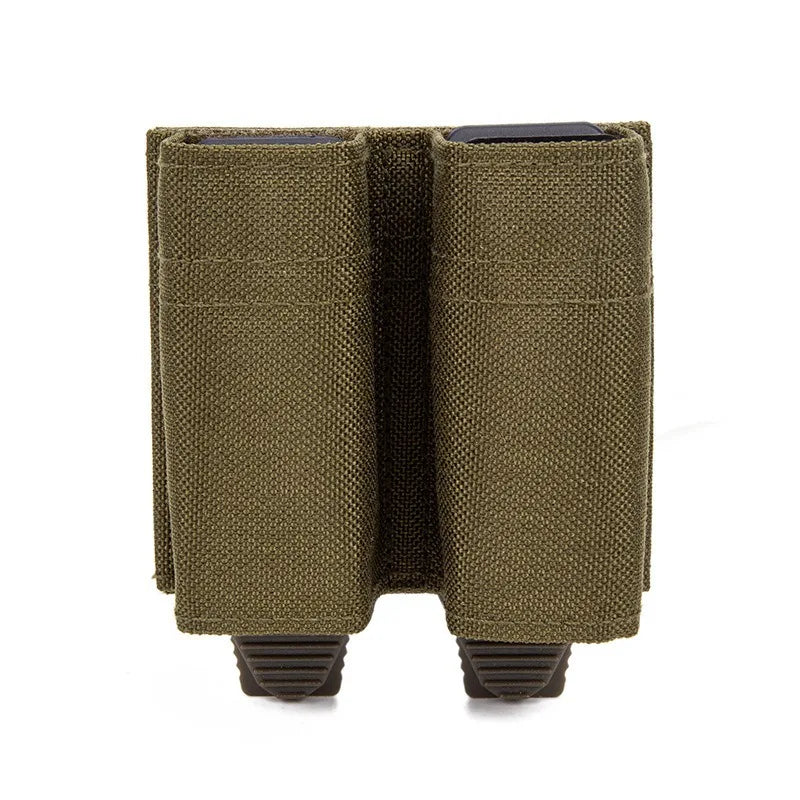1Pc 1000D Nylon MOLLE Double 9MM Mag Pouch Fit GLOCK Hunting Airsoft CS Tactical Magazine Holder Support Clip Holsters Pouches