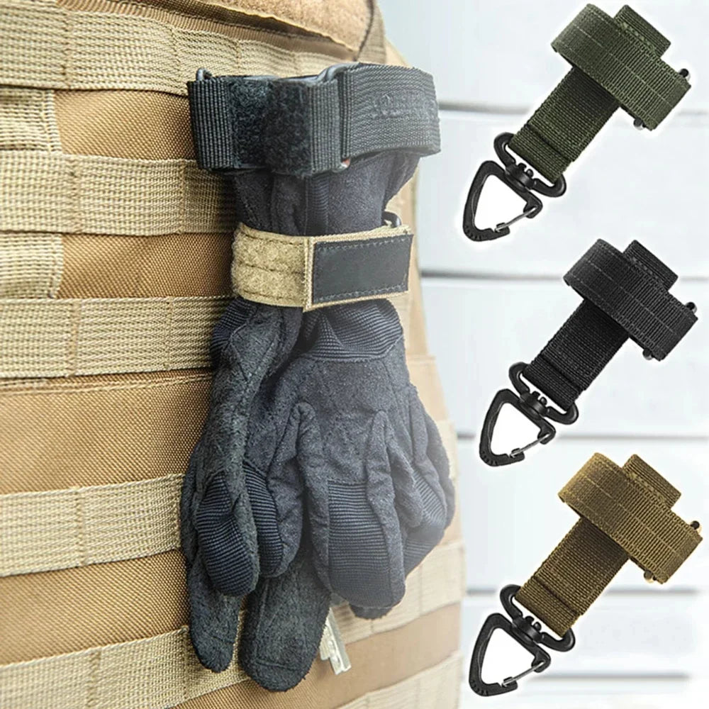 Multi-Purpose Nylon Work Gloves with Safety Clip Hook for Outdoor Tactical Climbing Camping Hanging Buckle