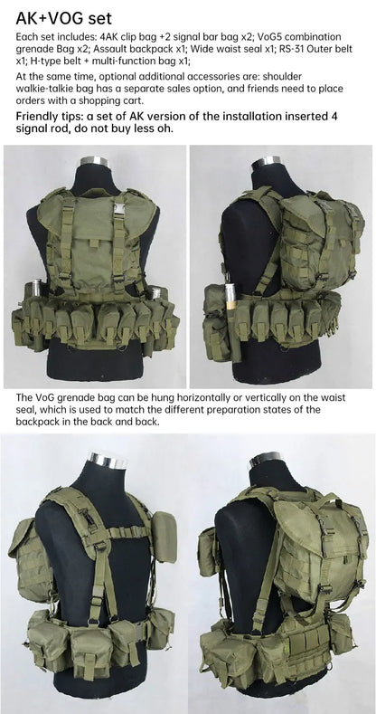 Smersh Tactical Vest Russian Rainbow 6 Combat Equipment Smersh AK Set Outdoor Combat Vest Hunting Outdoor Training Equipment Set