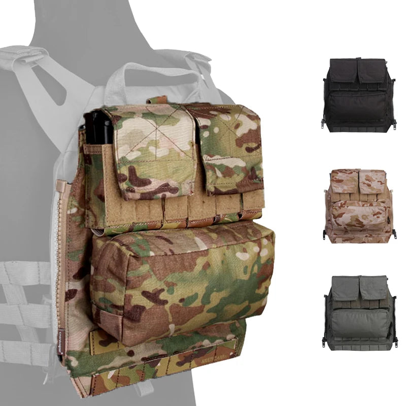 Emersongear Tactical Back Pack Zip Panel For MVS FPC LPC Hunting Vest Plate Carrier Backpack Modular Mag Pouch Nylon EM9286