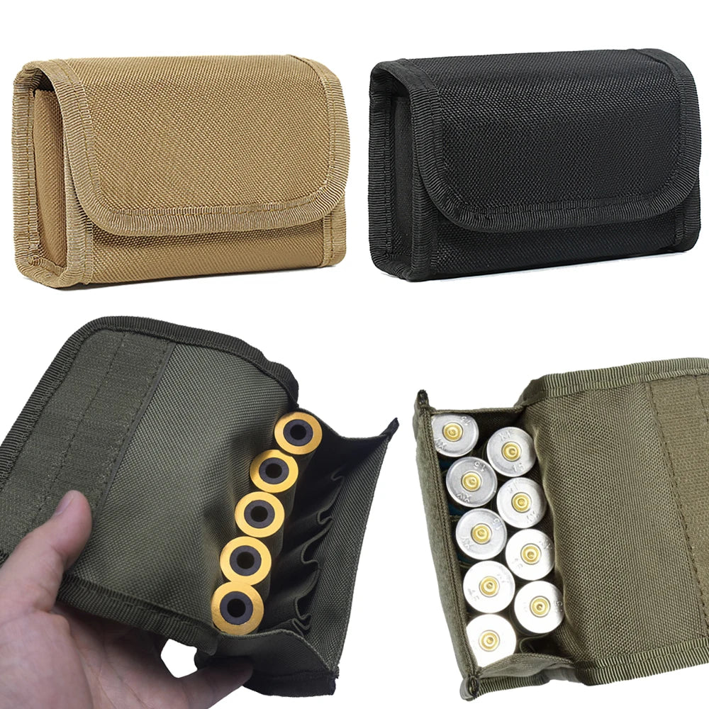 Hunting Ammo Pouch Tactical Waist Bag 10 Rounds Shot Bags Outdoor Shooting Multi-functional Mini EDC Mag Molle Nylon Pouch