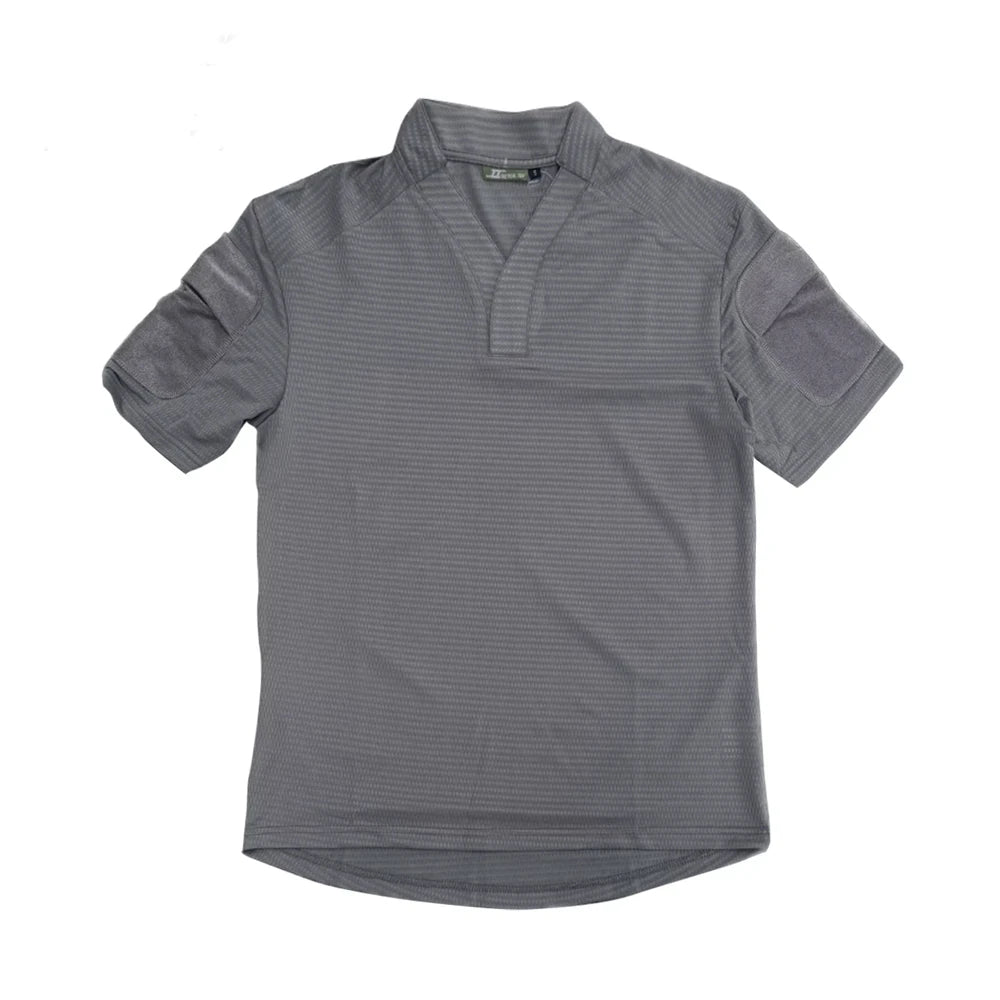Tactical  Summer Outdoor Quick Dry Tactical Combat T-shirt Short Sleeve V-Neck Training Top for Men