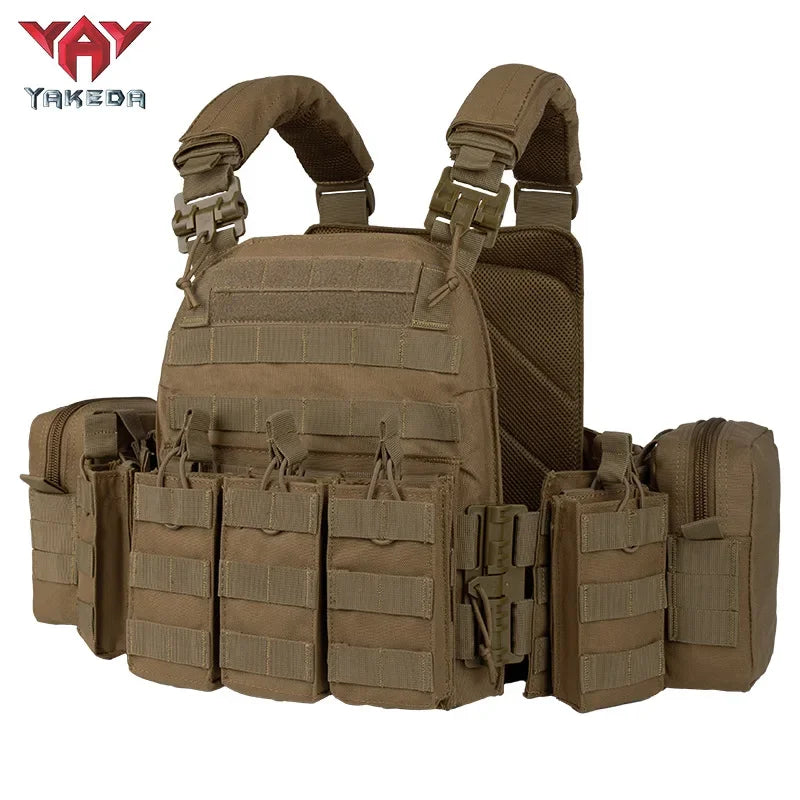 YAKEDA Tactical Plate Carrier Quick Release Quick Disassembly Training Vest, detachable and expandable, comfortable, breathable
