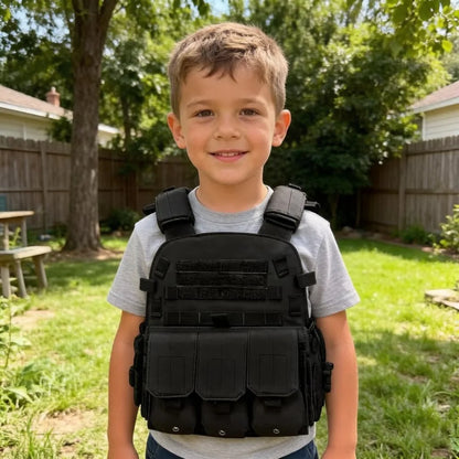 Children Airsoft Paintball Vest Adjustable Tactical Combat Vest For Outdoor CS Game Cosplay Role Play Kids Military Gear
