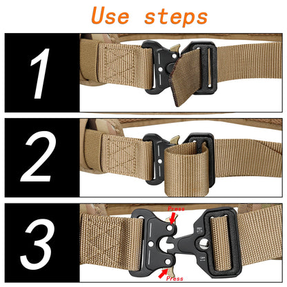 JSJM Tactical Belt Adjustable Belt Outdoor Work Men Belt Combat CS Hunting Paintball Padded Waist Belts Pocket
