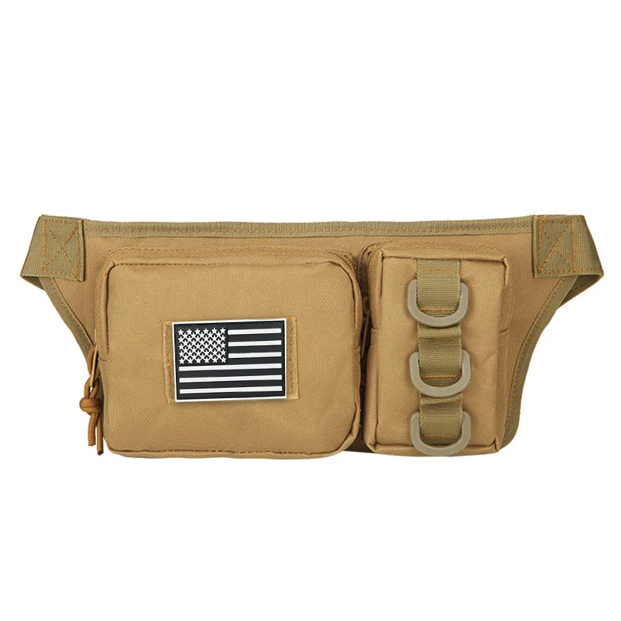 Multifunctional Waist Bag   Outdoor-grade High-Density Wear-Resistant Fabric   D-ring for Mounting   Hidden Zippered Pocket