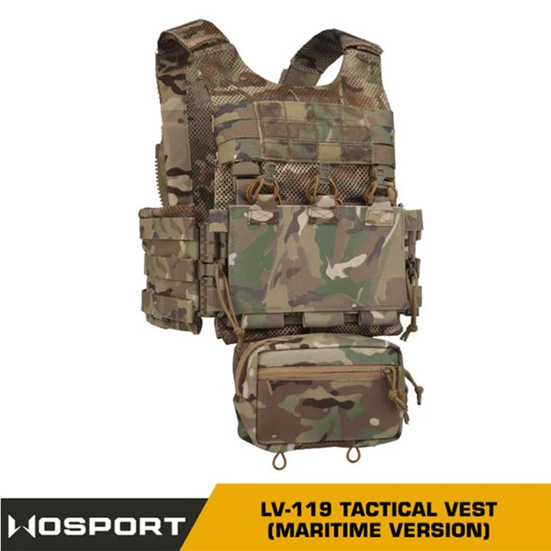 WOSPORT Outdoor Hunting Vest LV-119 Camouflage Tactical Vest Water Edition Inner Storage Bag External Buckle Back Expansion
