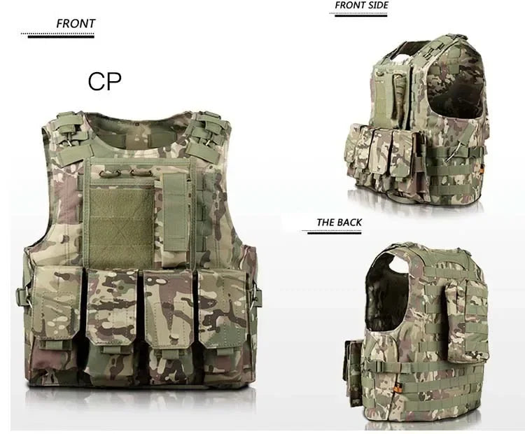 Adjustable Molle Tactical Vest Security Combat Body Vests Security Hunting Clothes Outdoor CS Game Airsoft Training Jacket