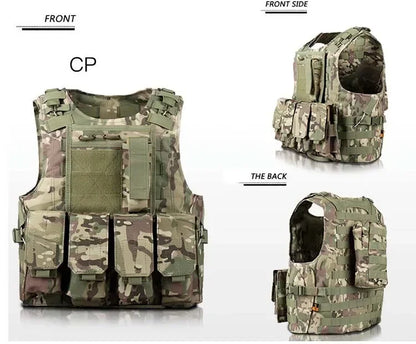 Adjustable Molle Tactical Vest Security Combat Body Vests Security Hunting Clothes Outdoor CS Game Airsoft Training Jacket