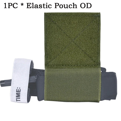 Elastic Tourniquet TQ Holder Hook and Loop Security Pouch for Molle Belt Tournament Chest Mount Hunting Vest Accessories