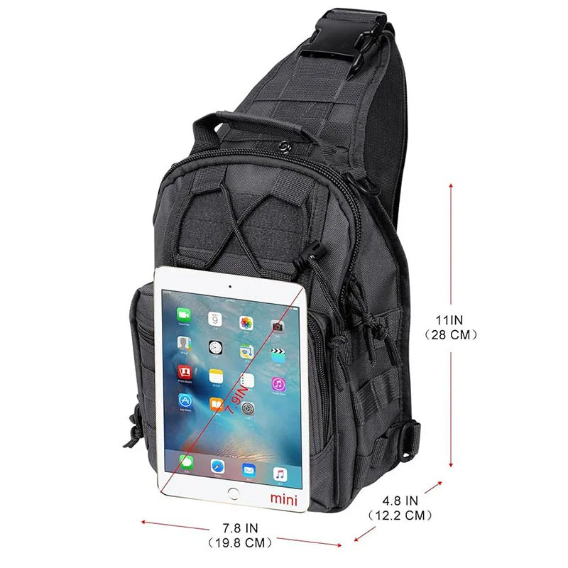 Men's Tactical Shoulder Bag Outdoor Mountaineering Hiking Camping Sports Travel Hunting Multi-Compartment Equipment Pouch