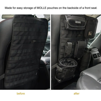 Car Seat Back Organizer Tactical Molle Panel Sag Proof Vehicle Seat Cover Protector Nylon Car Seat Back Hanger Bag Pad