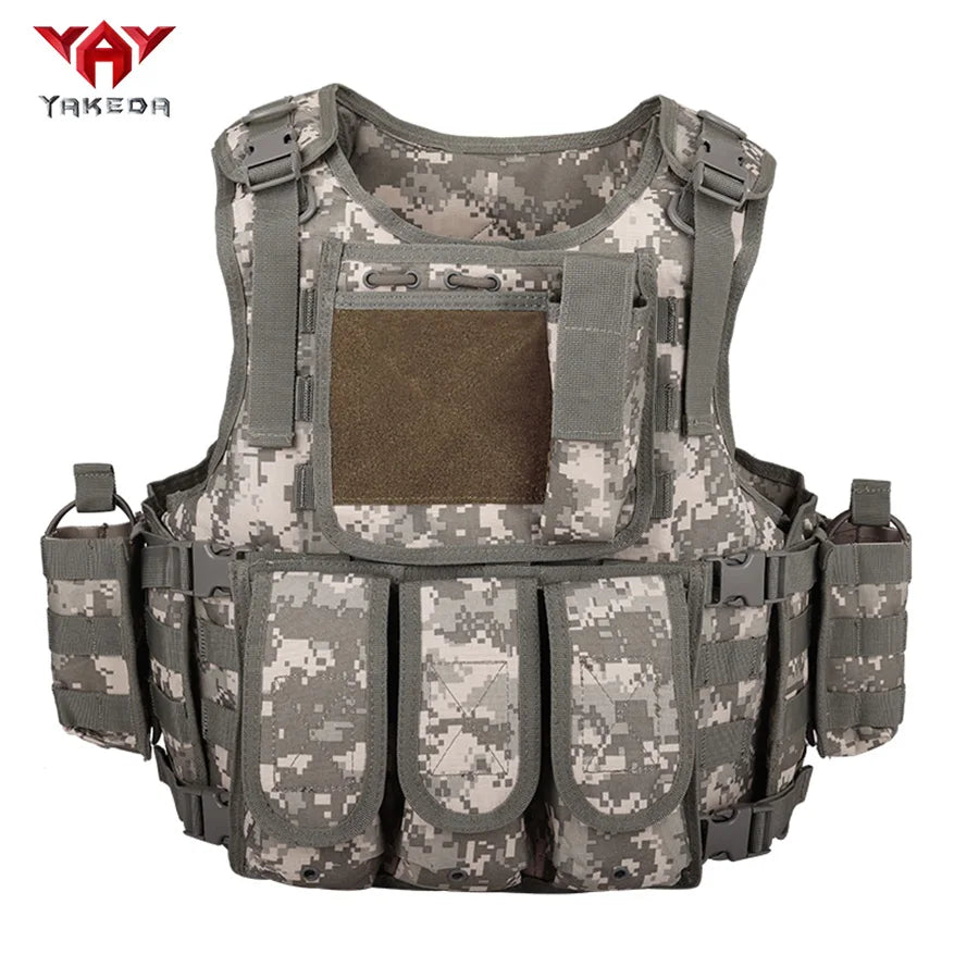 YAKEDA multifunctional quick release hunting vest with adjustable shoulder straps and waist circumference, multiple device bags