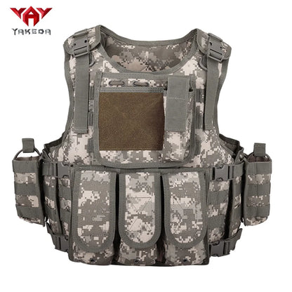 YAKEDA multifunctional quick release hunting vest with adjustable shoulder straps and waist circumference, multiple device bags