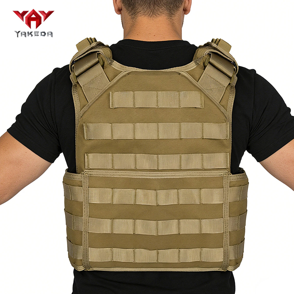 YAKEDA adjustable shoulder strap, hollowed out side panel structure, MOLLE system hunting vest suitable for outdoor sports