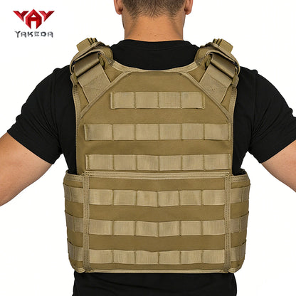 YAKEDA adjustable shoulder strap, hollowed out side panel structure, MOLLE system hunting vest suitable for outdoor sports