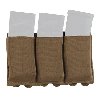 Triple Elastic Magazine Pouch Multi Caliber MOLLE Panel for 5.56 7.62 Airsoft Ammo Storage Lightweight Design