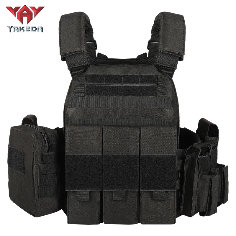 YAKEDA Tactical MC Camo Vest Outdoor Hunting Plate Carrier Protective Molle Waistcoat Adjustable Men Women Airsoft Equipment
