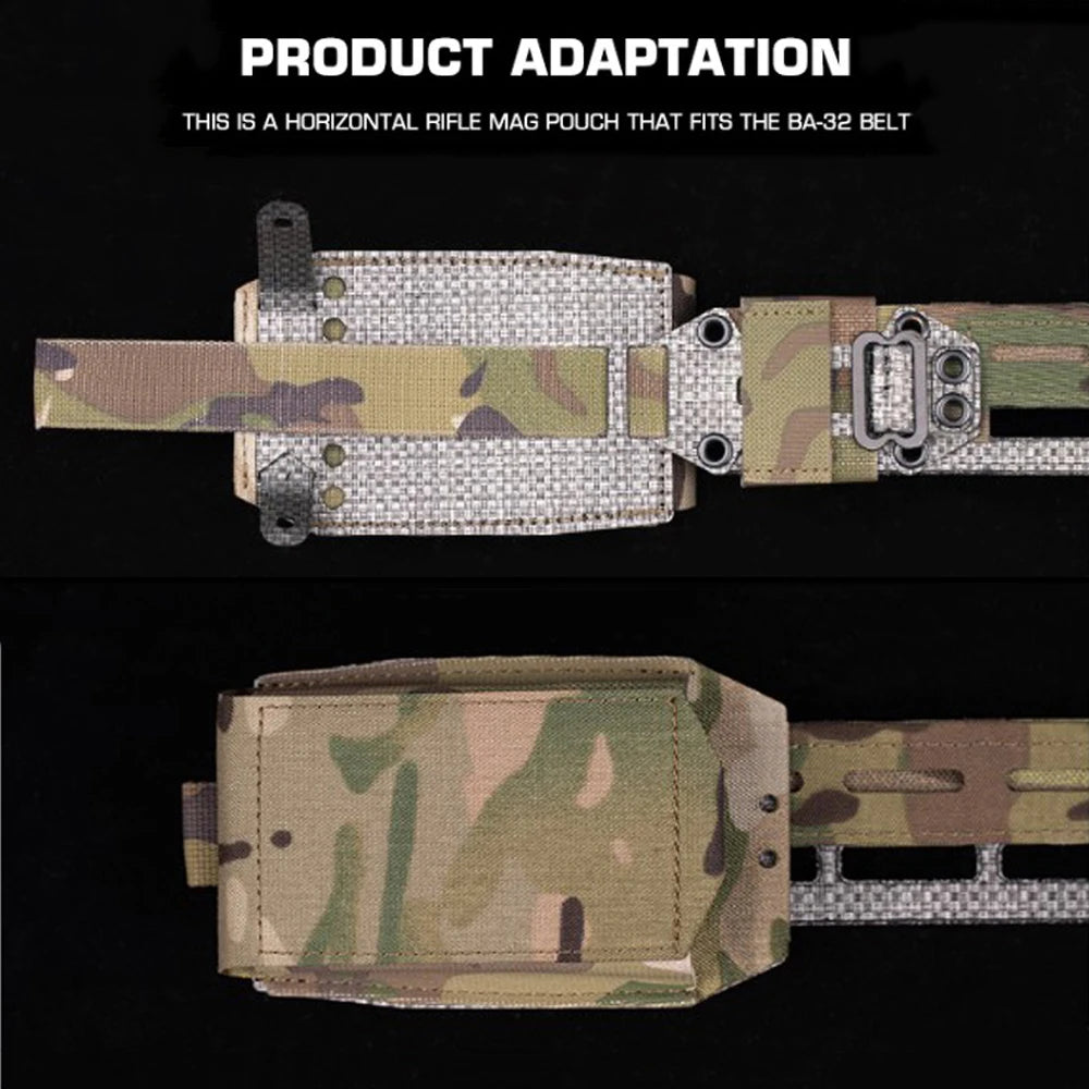 Tactical Belt Magazine Pouch Horizontal Mount Lightweight Outdoor Hunting Shooting Rifle M4 AR 5.56 7.62 MAG Holder Pouch Gear