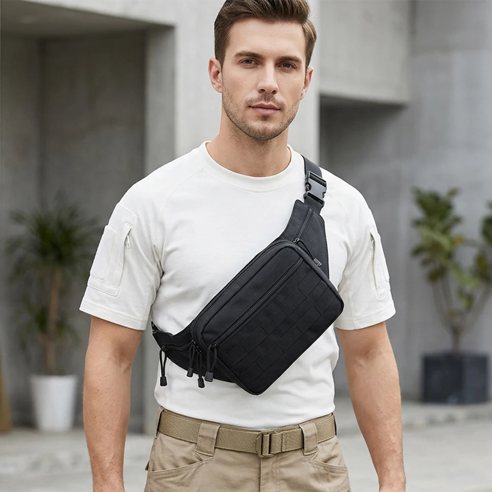 Concealed Carry Gun Bag Tactical Pistol Bag with Holster Adjustable Belt Fanny Pack Hidden Gun Pouch MOLLE Waist Bag Hunting