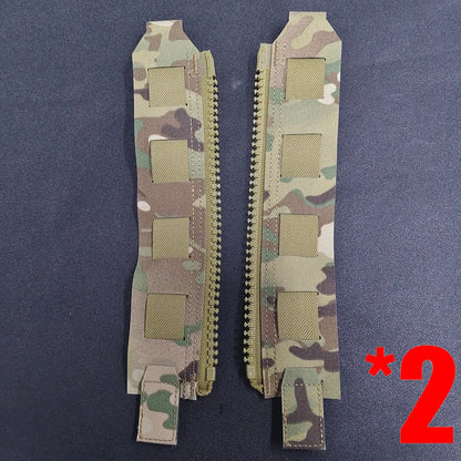 Tactical Back Panel Zipper MOLLE Adapter 500D Nylon Lightweight Versatile For Rear Pack Plate Carrier 3950 Tactical Gear 2PCS