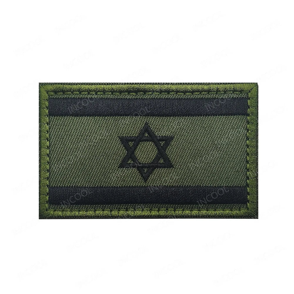 Israel Flag Embroidered Patches PVC Rubber Israeli Sticker Appliqued For Clothing