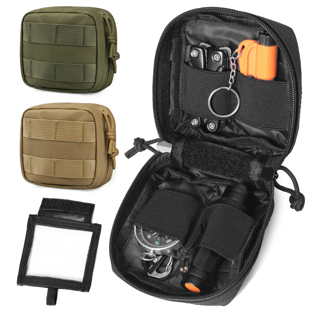 Mini Tactical Molle Pouch Compact Admin Pouch EDC Tool Pouch Utility Multi-Purpose Waist Belt Pouch Outdoor Hunting Camping Bag