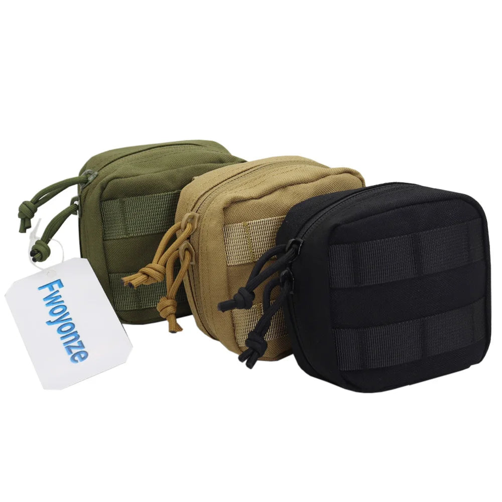 Fwoyonze Tactical Mini Multi-purpose MOLLE EDC Tool Pouch Knife Compass Flashlight Card Storage Bag Camping Micro Waist Bag