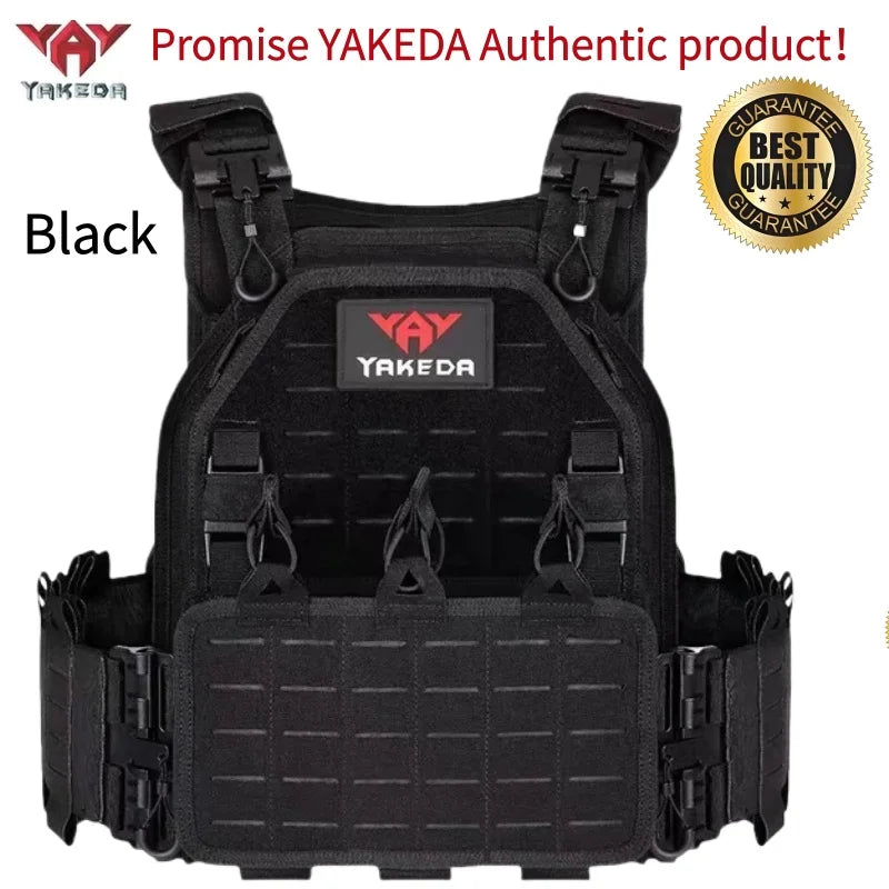 YAKEDA Tactical Vest 6094 Fast Detachable Light Laser Cut Outdoor Hunting Black Gear Carry Vest of High Quality 1000D Nylon