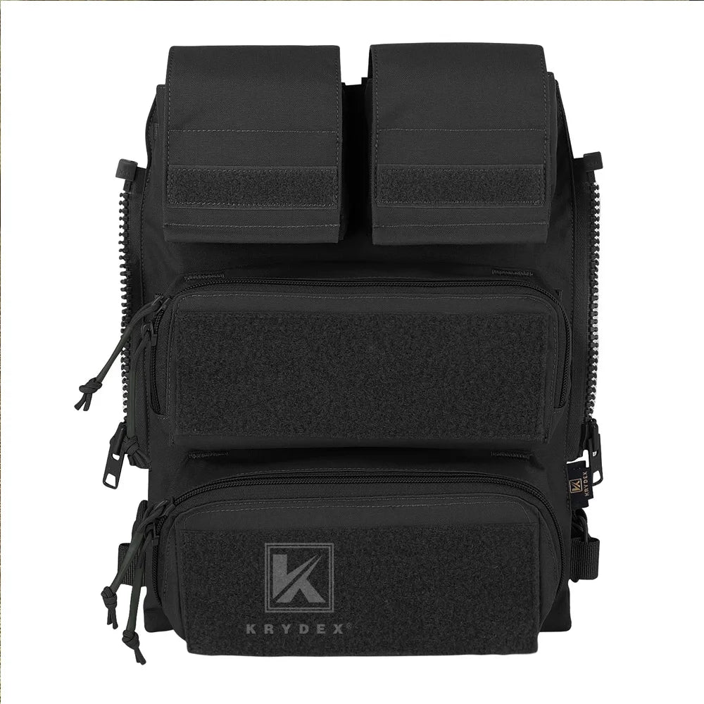 KRYDEX Tactical Modular Pouch Bag Zip On Molle Back Panel Backpack W/ Mag Pouch for Plate Carrier AVS JPC2.0 CPC Vest