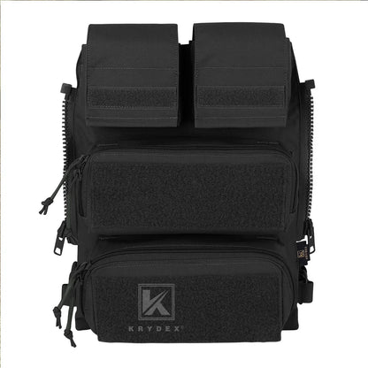 KRYDEX Tactical Modular Pouch Bag Zip On Molle Back Panel Backpack W/ Mag Pouch for Plate Carrier AVS JPC2.0 CPC Vest