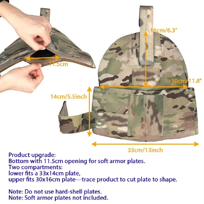 1 Pair Tactical Bicep Protector Mesh Comfortable Hunting Plate Carrier Shoulder Armor Adjustable Protection Accessories