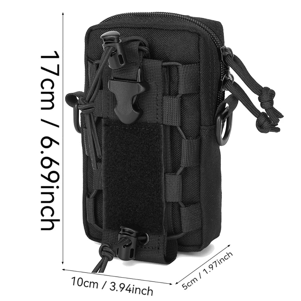 Molle EDC Belt Pouch Water Bottle Bag Kettle Carrier Outdoor Hunting Sports Phone Holder Camping Hiking Organizer Waist Pack Bag