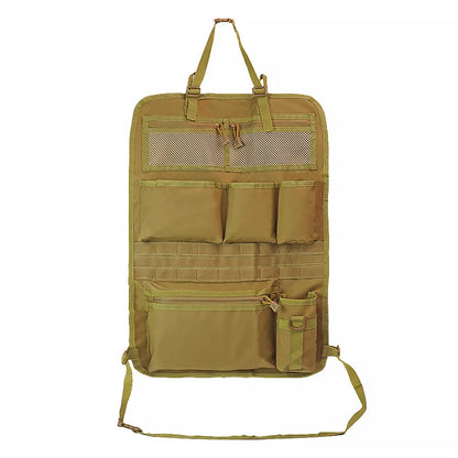Tactical Car Seat Back Storage Bag Multifunction Hunting Hanging Bag Nylon Pouch Mesh Pocket Universal Portable Car Accessories