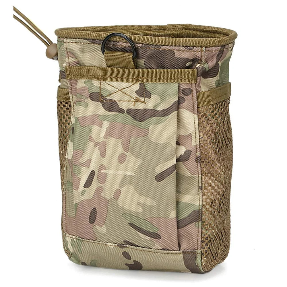 Tactical Molle Dump Pouch Multicam Mag Magazine Dump Bundle, Roll Up Drawstring Ammo Holder, Adjustable Belt Utility Fanny Hip H
