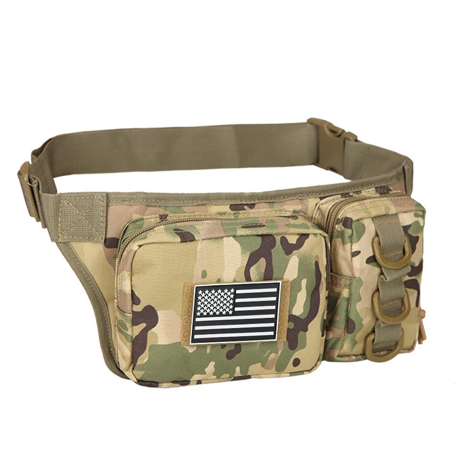 Multifunctional Waist Bag   Outdoor-grade High-Density Wear-Resistant Fabric   D-ring for Mounting   Hidden Zippered Pocket
