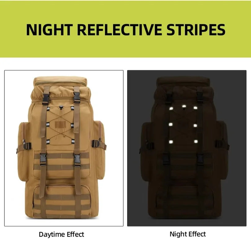 Large Camping Backpack Travel Luggage Bag 80L Men Hiking Climbing Mountaineering Shoulder Pack Molle Outdoor Tactical Rucksack