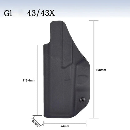 PVC Holster For 1911 Glock 17 19 26 43 43X Tauru M17 P07 P365 PPQ Inside Waistband Concealed Carry Belt Clip Stack Pouch