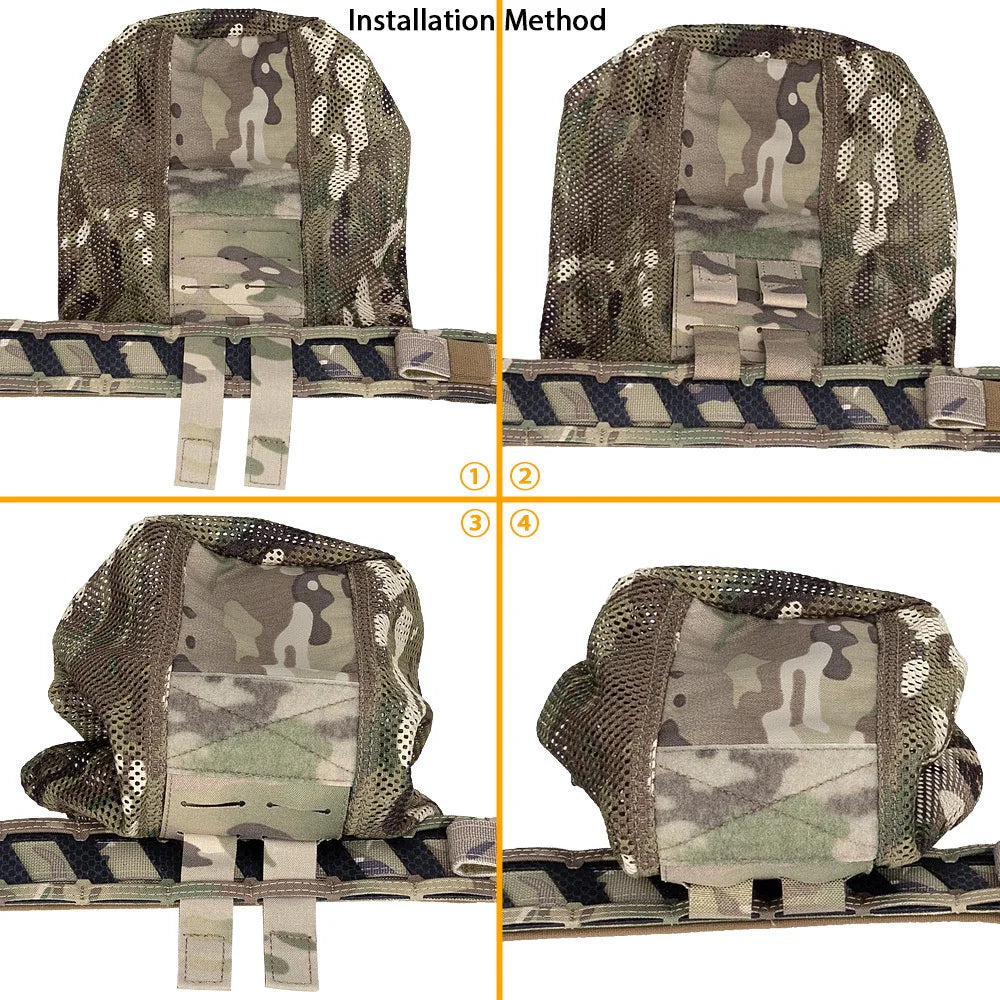 Tactical Roll-Up Mesh Dump Pouch Drawstring Foldable Net Bag Molle Tools Utility Pocket Hunting Airsoft Belt Accessories 500D