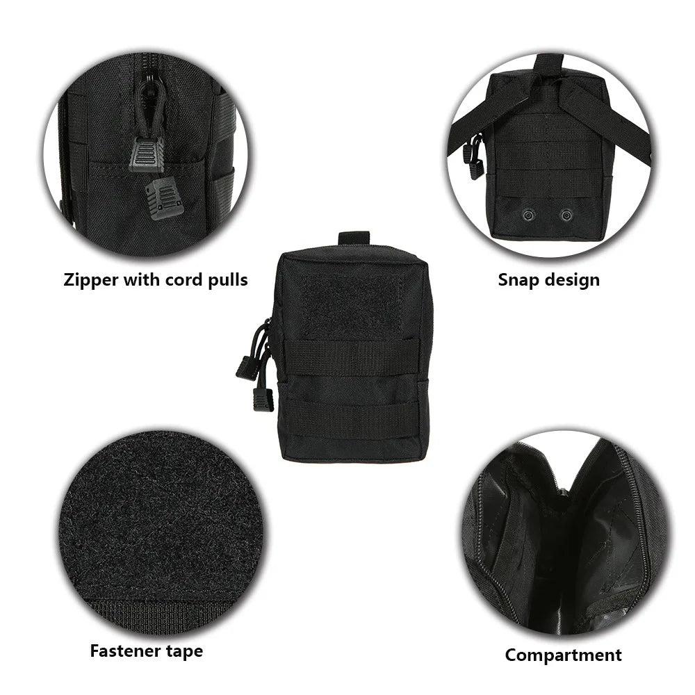 Tactical 600D Outdoor Waist Bag MOLLE Pouch Tool Waist Pack first aid kit Hunting Accessory Pouch With PVC Velcro patch