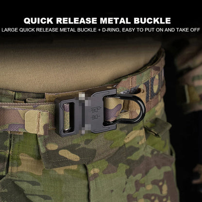 Ferro Style Tactical Bison Belt 2 Layers Quick Release Metal Buckle MOLLE System Outdoor Hunting Shooting Airsoft Waistband Gear