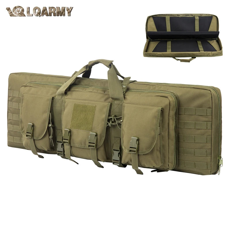 LQARMY 81 97 106 122cm Tactical Gun Bag Double Rifle Case  Molle Rifle Bag Sniper Airsoft Gun Case Backpack Hunting Gun Holster