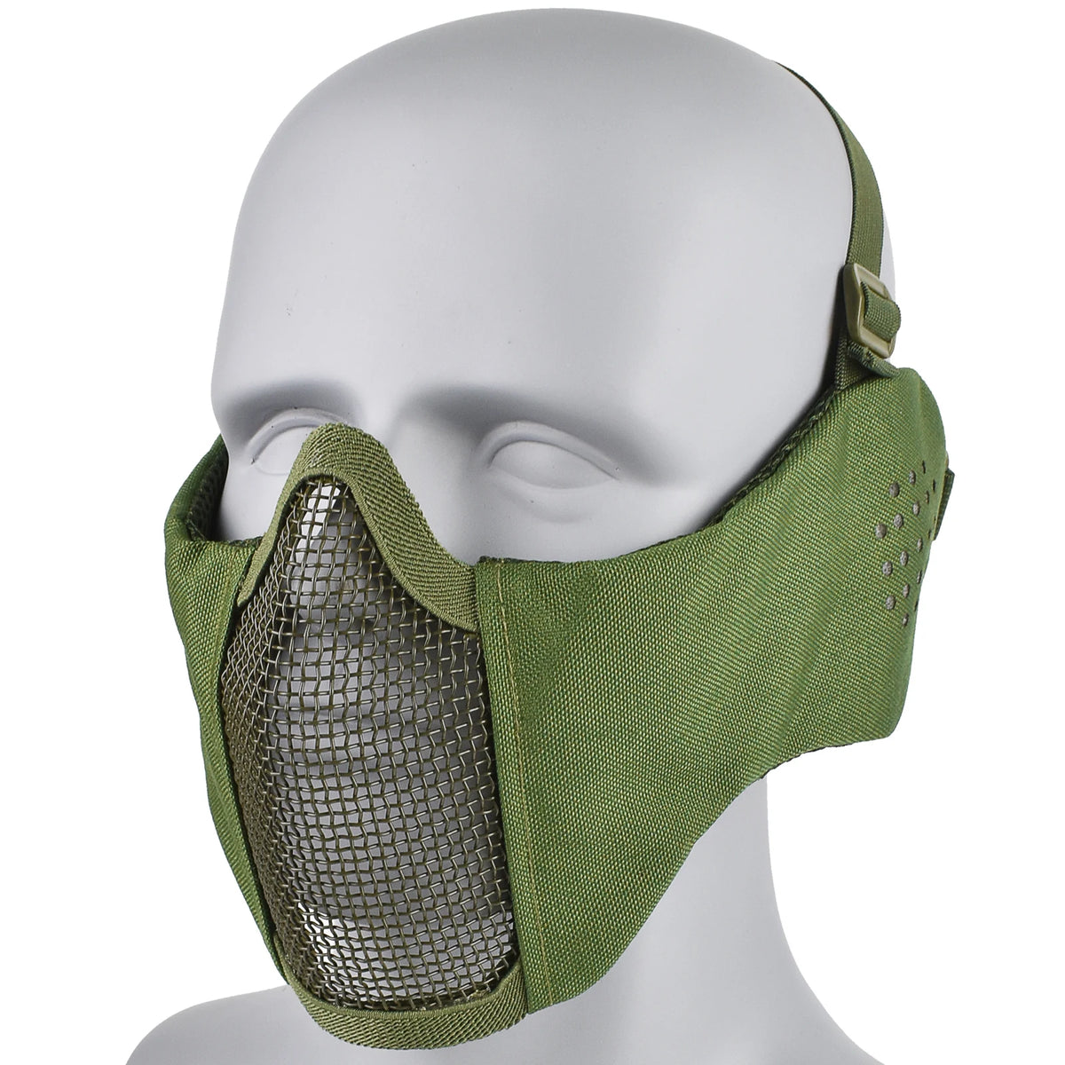 Hunting Foldable Mesh Mask With Ear Protection Airsoft Half Face Paintball Shooting Tactical CS Wargame Face Protective Mask
