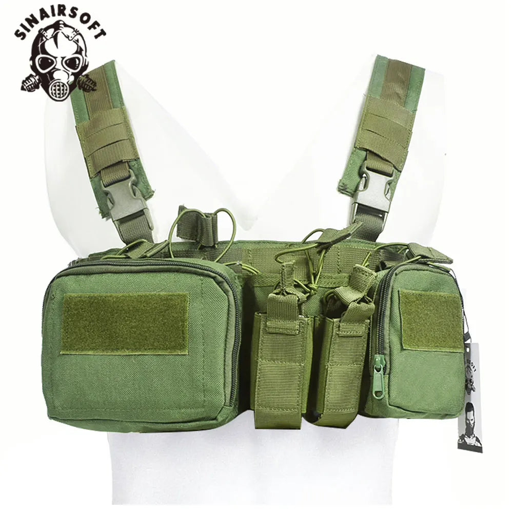 Tactical TCM Nylon Chest Rig Vest Molle System Magazine Pouch Drop Dump Pouch Waist Bag Fit Airsoft Hunting Apparel Accessories