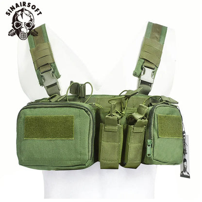Tactical TCM Nylon Chest Rig Vest Molle System Magazine Pouch Drop Dump Pouch Waist Bag Fit Airsoft Hunting Apparel Accessories