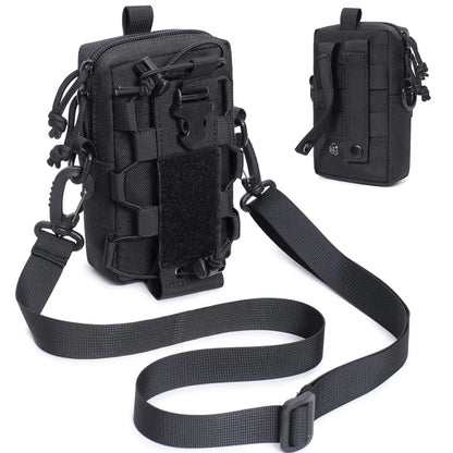 Molle EDC Water Bottle Pouch Canteen Kettle Carrier Holder Outdoor Sports Phone Holder Travel Camping Hiking Hunting Waist Bag