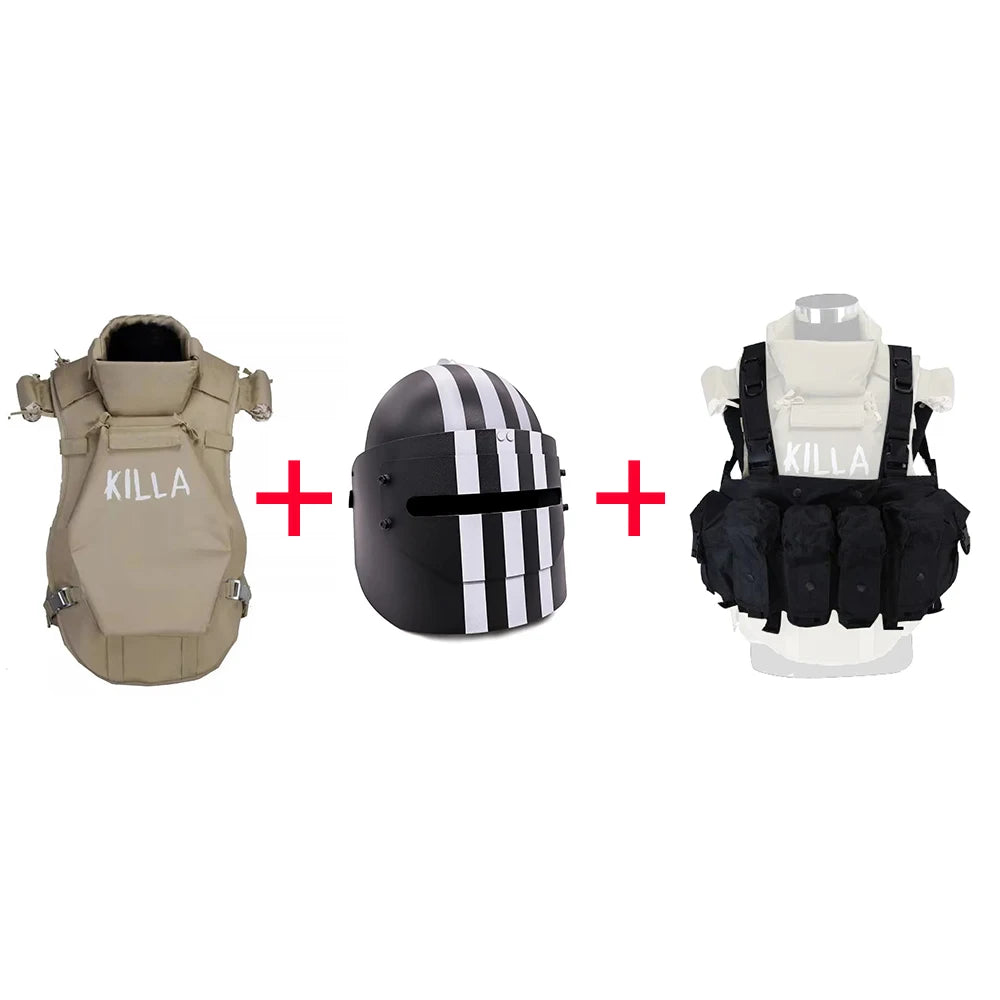 Russian Tactical Combat Set 6B13 Vest and MASKA Helmet and Chest Rig Bag Killa Tactical Training Vest Helmet Cosplay Props Gear