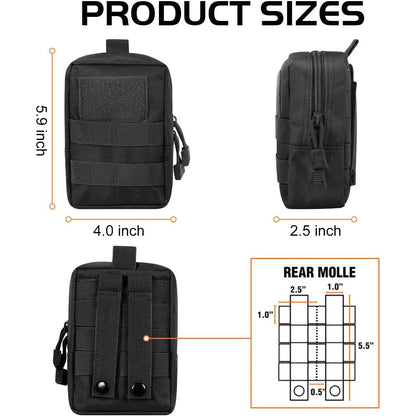 Molle Pouches 600D Small Tactical Waist Bag Water-Resistant Utility EDC Phone Bottle Pouch Men for Outdoor Backpack Attachments