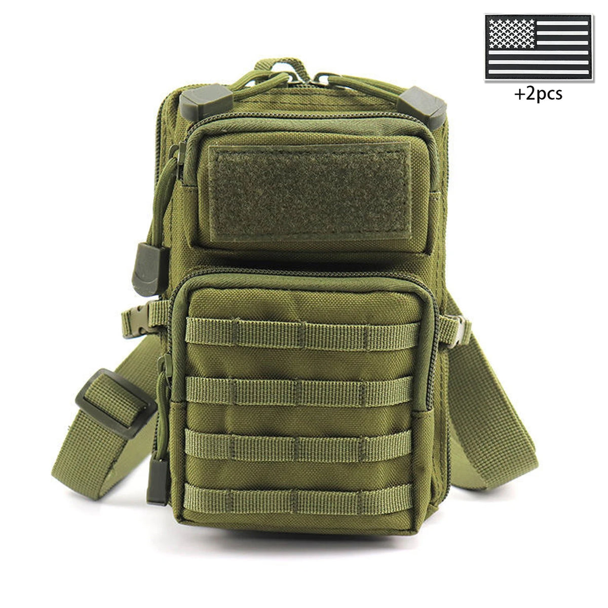 Outdoor crossbody bag with widened and adjustable shoulder straps, supporting hand-held, waist hanging, and backpack hanging